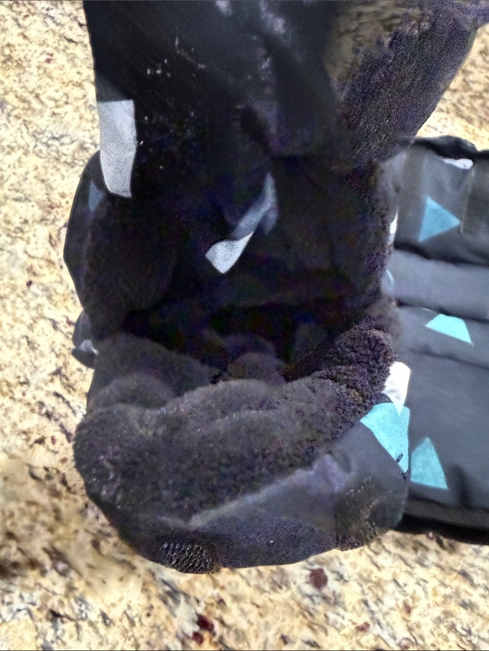 7 A.M. Enfant Warmmuffs Stroller Handle Muffs Black with Teal & Gray Triangles - Picture 6 of 6